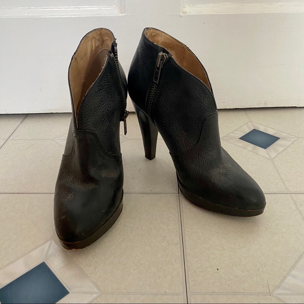 Frye black platform heel